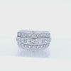 Retro 1940 18kt white Gold Geometric Ring with 1.15 CTW in Diamonds