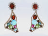 Convertible 18kt yellow Gold Earrings with Dimamonds and natural Gemstones