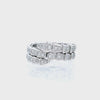 BVLGARI  Serpenti Viper 18K White Gold & Pavé Diamond 2 Coil Ring Medium