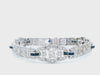 Vintage 18kt white Gold Filigree Diamond & Sapphire Bracelet