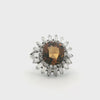 Art Deco 1920 Platinum Ring with 5.51 CTW in Orange Topaz and Diamonds