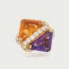 Hammerman brothers 18kt Gold Ring with Amethyst, Citrine and Diamonds