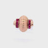 Retro 1945 Fluted Ring in 18kt yellow Gold with Rubies
