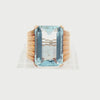 Retro 1950 Ring in 18kt Gold Ring with 17.0 Cts Aquamarine