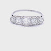 Antique 1910 Five Stones Ring in 18k white Gold with Diamonds