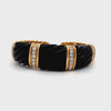 Mid-century 18kt Gold Cuff Bracelet with Diamonds and Onyx